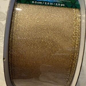 Gold Wired Ribbon KIRKLAND SIGNATURE NEW HOLIDAY CHRISTMAS ribbon